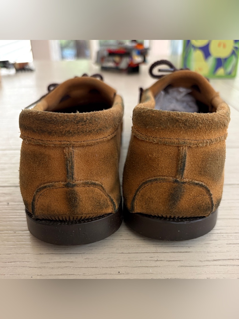 Minnetonka Thunderbird Tan Brown Beaded Moccasins Size 9 - Picture 4 of 7